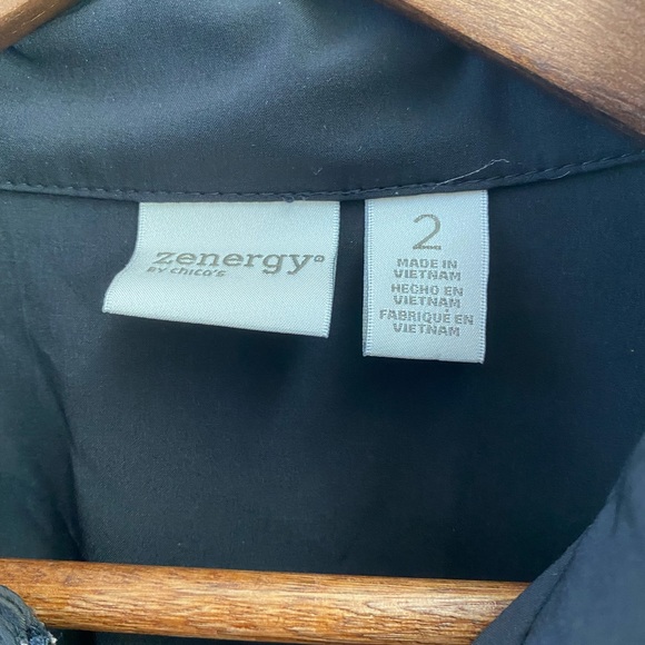 Zenergy Chico's Women’s black Studded Neema Jacket zip up lightweight large - Picture 4 of 7